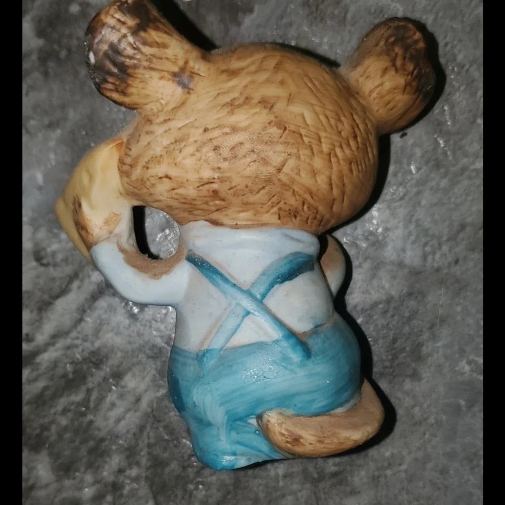 Vntg Homco 5601 Porcelain Figurine Mouse With Blue Suspenders Eating Cheese. Cut - Picture 2 of 4
